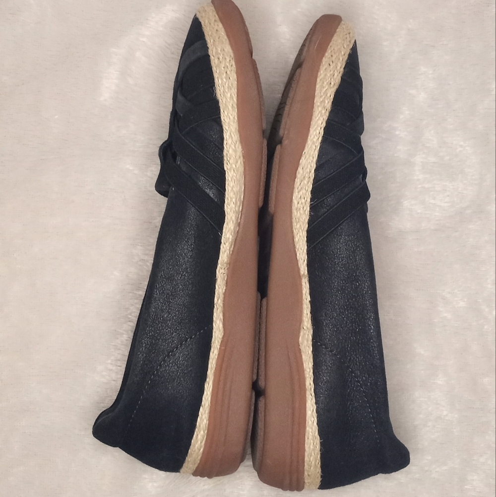Clarks Suede Elaine Petals Slip On Comfy Soft Woven Casual Coastal Espadrille - Picture 6 of 10